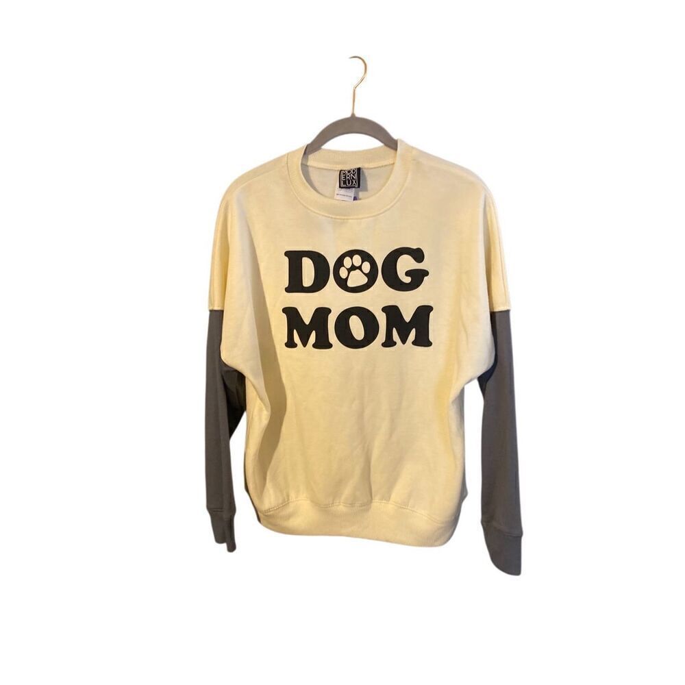 Modern lux and WT women’s dog mom color block graphic sweatshirt size XS